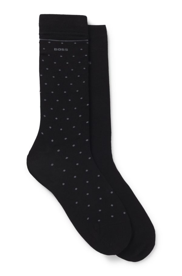 Hugo Boss Lot de deux paires de chaussettes mi-mollet à logos