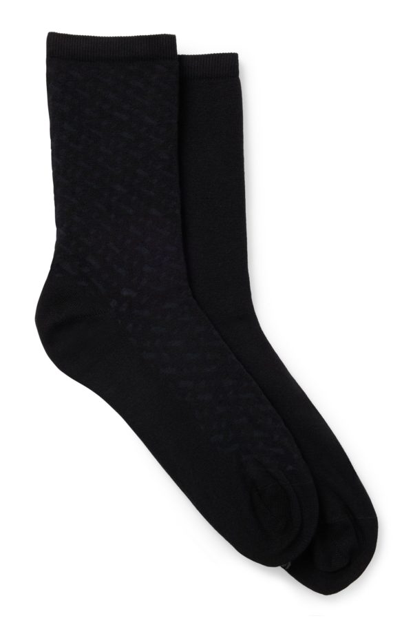 Hugo Boss Lot de deux paires de chaussettes mi-mollet en coton stretch