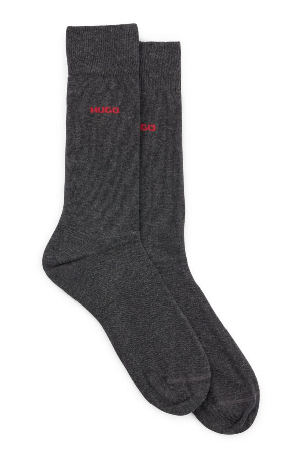 Hugo Boss Lot de deux paires de chaussettes mi-mollet en tissu stretch