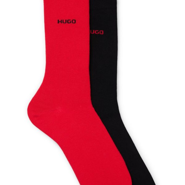 Hugo Boss Lot de deux paires de chaussettes mi-mollet en tissu stretch