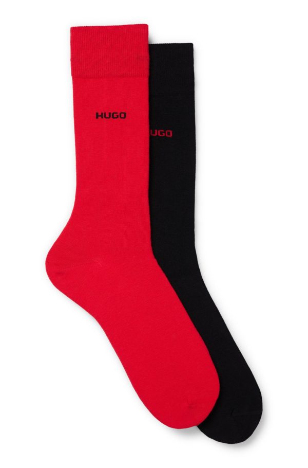 Hugo Boss Lot de deux paires de chaussettes mi-mollet en tissu stretch