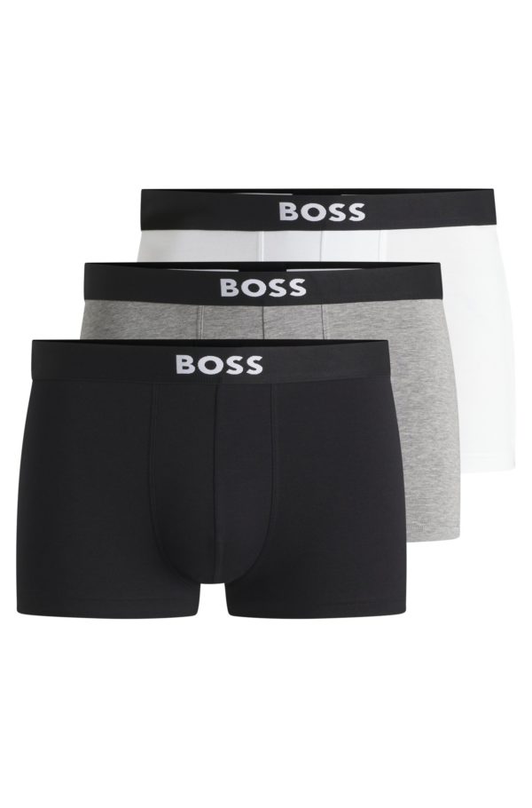 Hugo Boss Lot de trois boxers courts en coton stretch avec logo à la taille