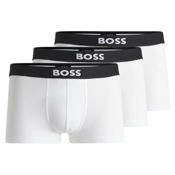 Lot de trois boxers courts en coton stretch avec logo à la taille – Hugo Boss