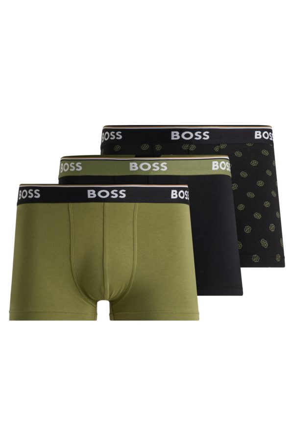 Hugo Boss Lot de trois boxers courts en coton stretch avec taille logotée