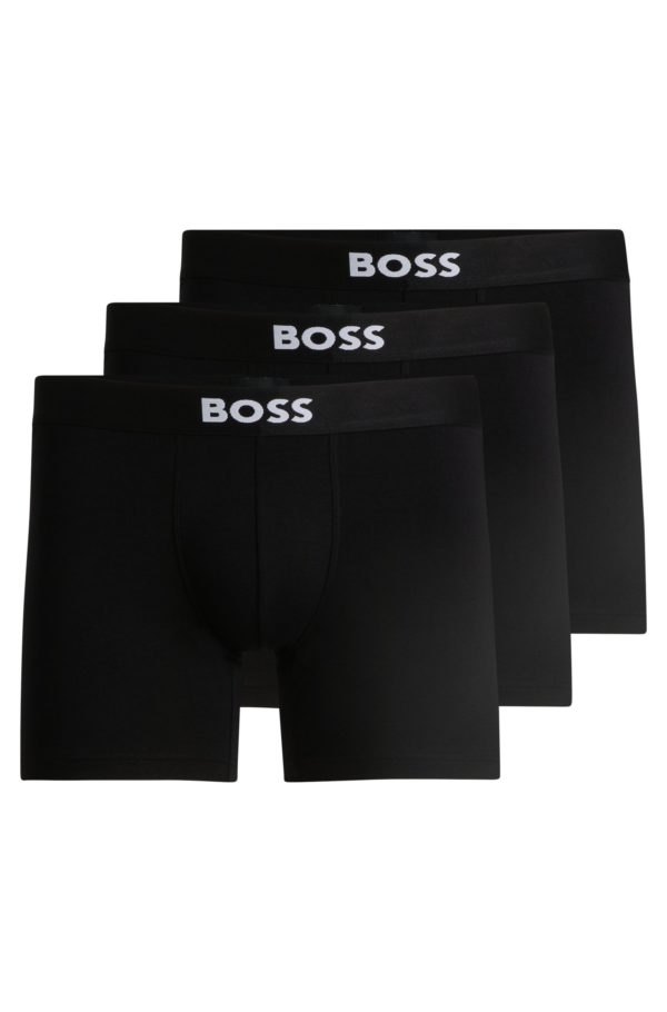 Hugo Boss Lot de trois boxers longs en coton stretch avec logo