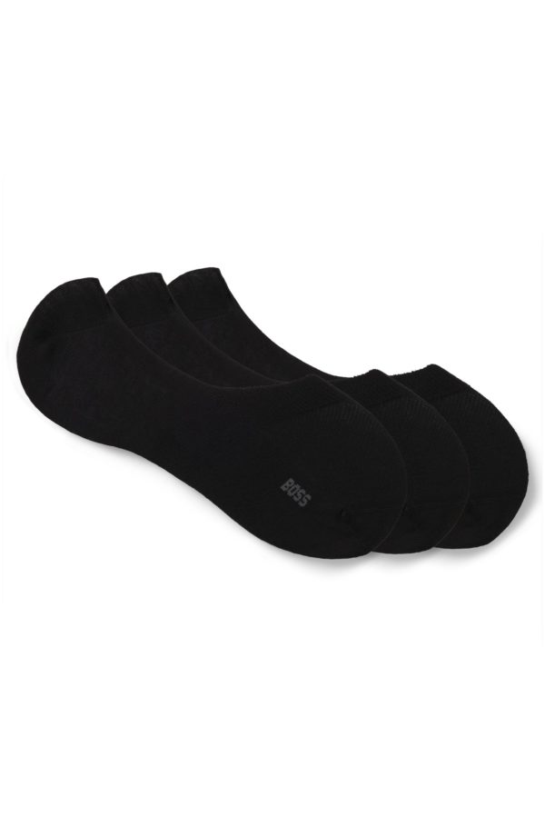 Hugo Boss Lot de trois paires de chaussettes invisibles en coton mélangé