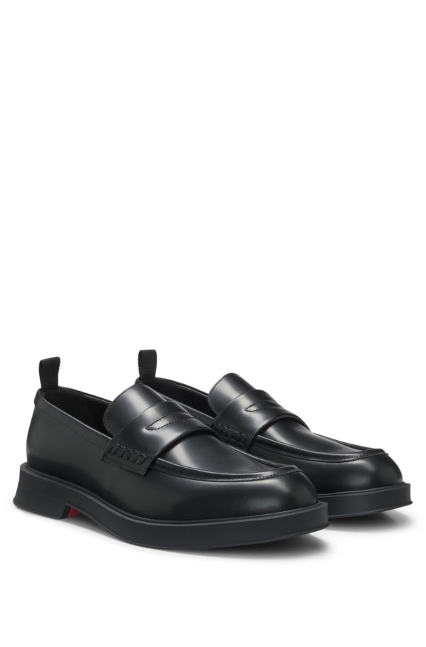 Hugo Boss Mocassins en cuir brossé à bride matelassée
