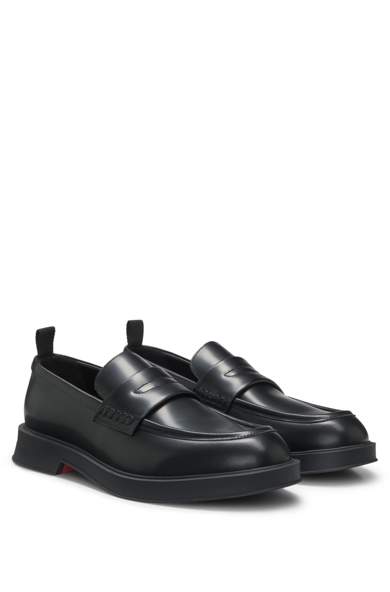 Hugo Boss Mocassins en cuir brossé à bride matelassée