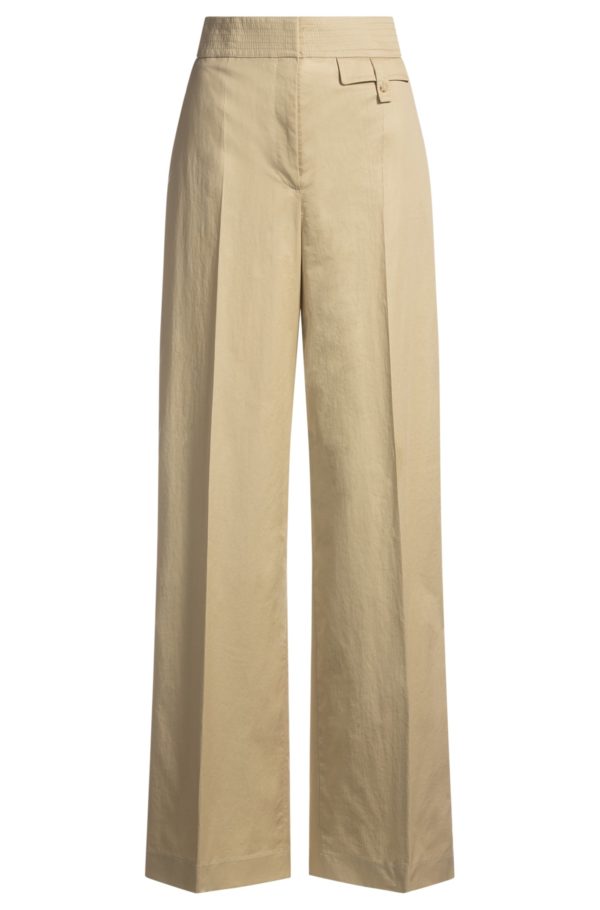 Hugo Boss Pantalon Regular taille haute en coton stretch aéré