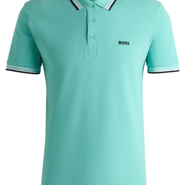 Hugo Boss Polo Paddy en piqué de coton avec sous-col logoté