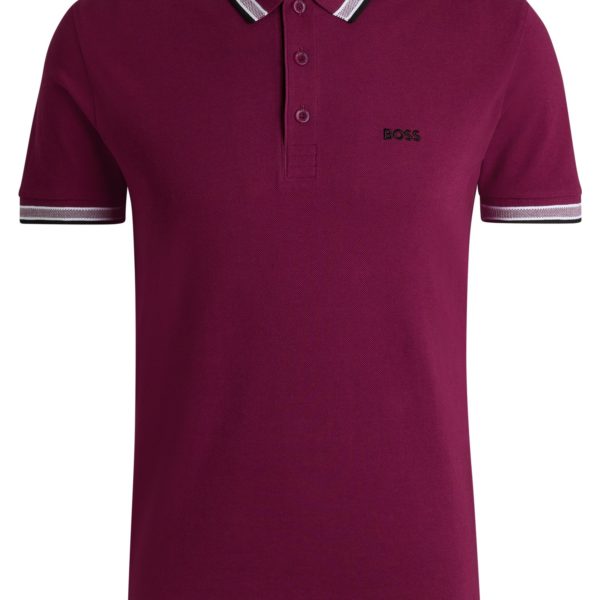 Hugo Boss Polo Paddy en piqué de coton avec sous-col logoté
