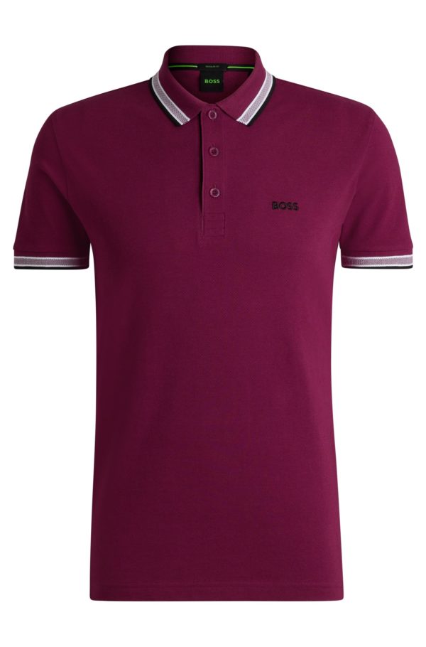 Hugo Boss Polo Paddy en piqué de coton avec sous-col logoté