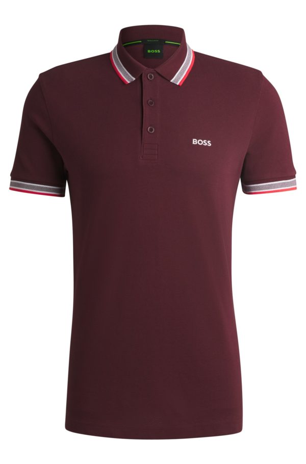 Hugo Boss Polo Paddy en piqué de coton avec sous-col logoté