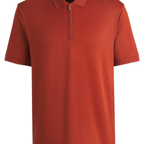 Hugo Boss Polo en coton mélangé à la structure seersucker