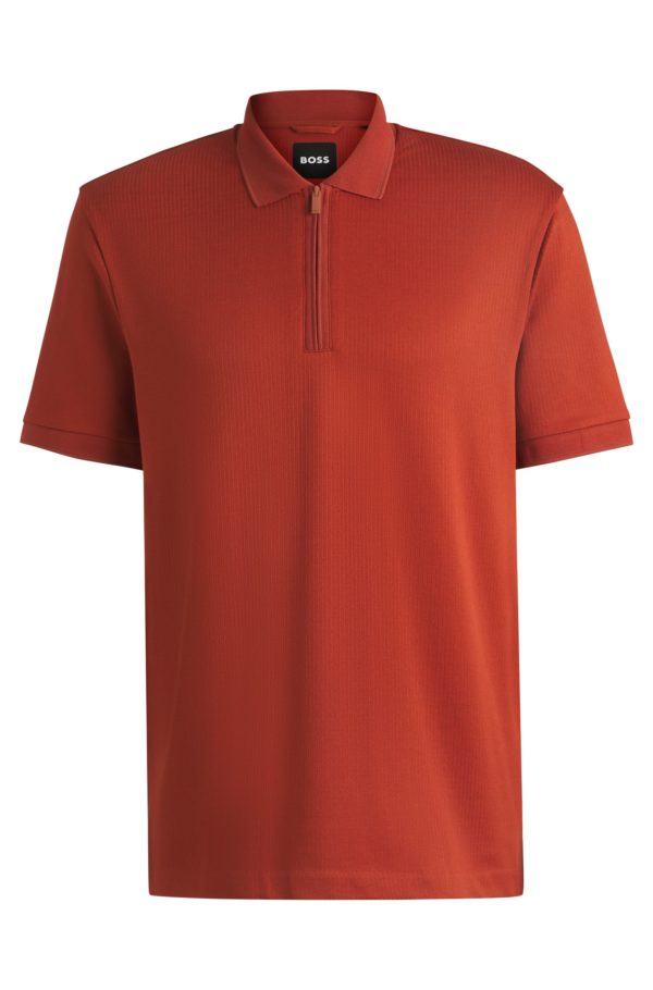 Hugo Boss Polo en coton mélangé à la structure seersucker