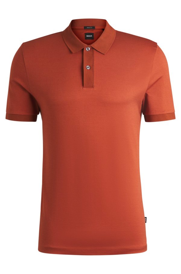 Hugo Boss Polo en coton mercerisé à micro motif