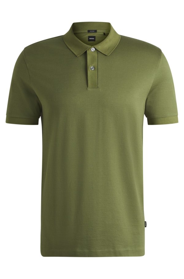 Hugo Boss Polo en coton mercerisé à micro motif
