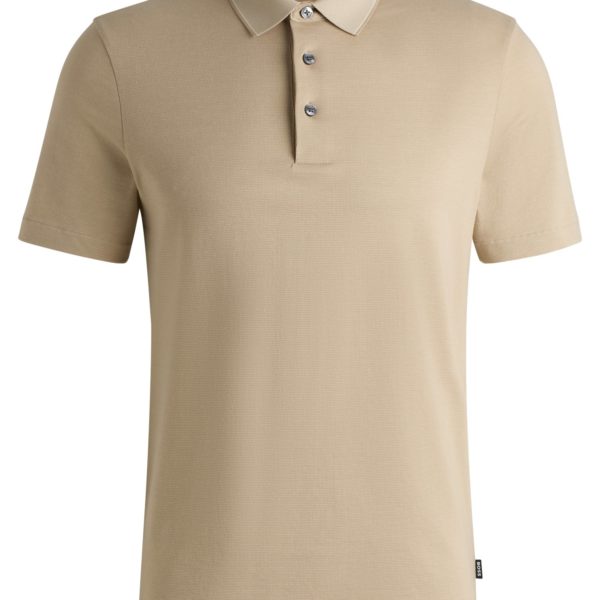Hugo Boss Polo slim en coton structuré avec col contrastant