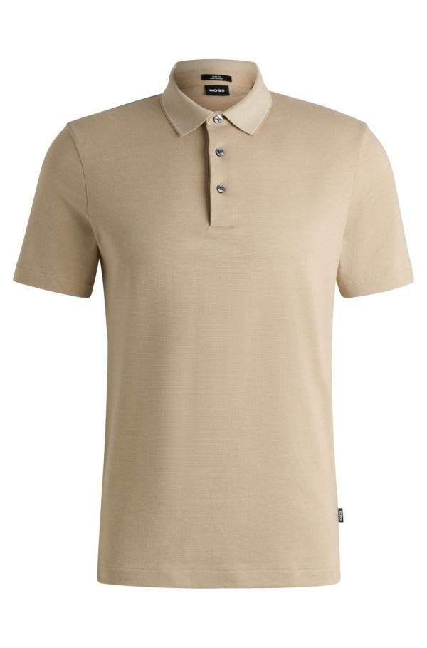 Hugo Boss Polo slim en coton structuré avec col contrastant