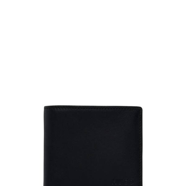 Portefeuille à deux volets en cuir avec logos – Hugo Boss