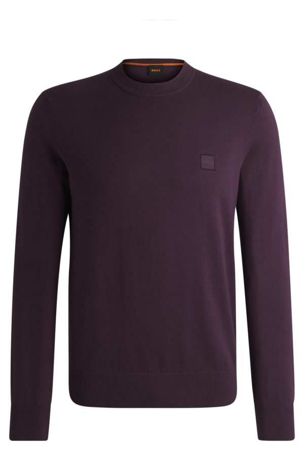 Hugo Boss Pull Regular en coton et cachemire avec patch logoté