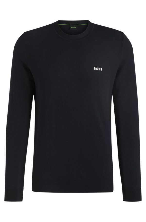 Hugo Boss Pull Regular en coton mélangé avec logo imprimé
