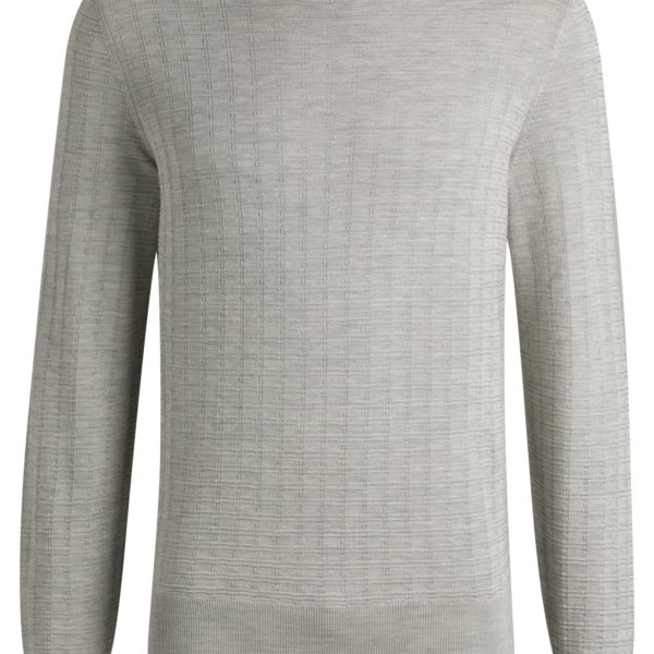 Hugo Boss Pull Regular en maille de soie structurée