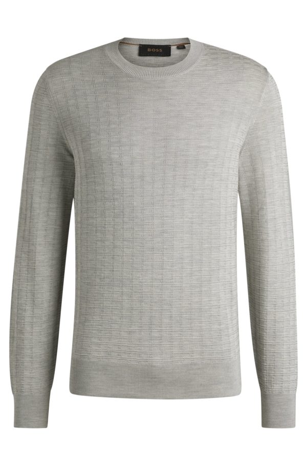 Hugo Boss Pull Regular en maille de soie structurée