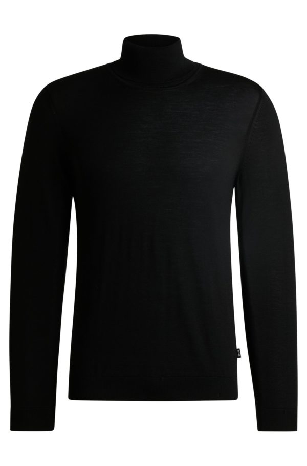 Hugo Boss Pull Regular à col roulé en laine mérinos