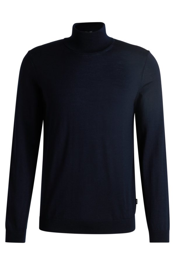 Hugo Boss Pull Regular à col roulé en laine mérinos