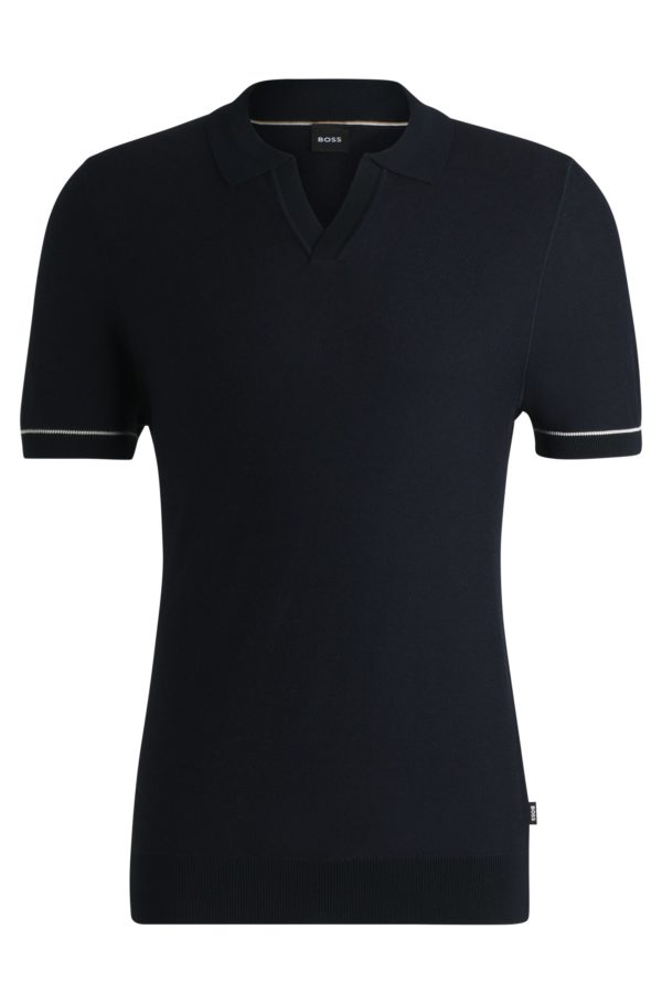 Hugo Boss Pull en coton mélangé à col Johnny