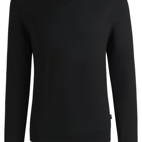 Pull en laine mérinos avec col V – Hugo Boss