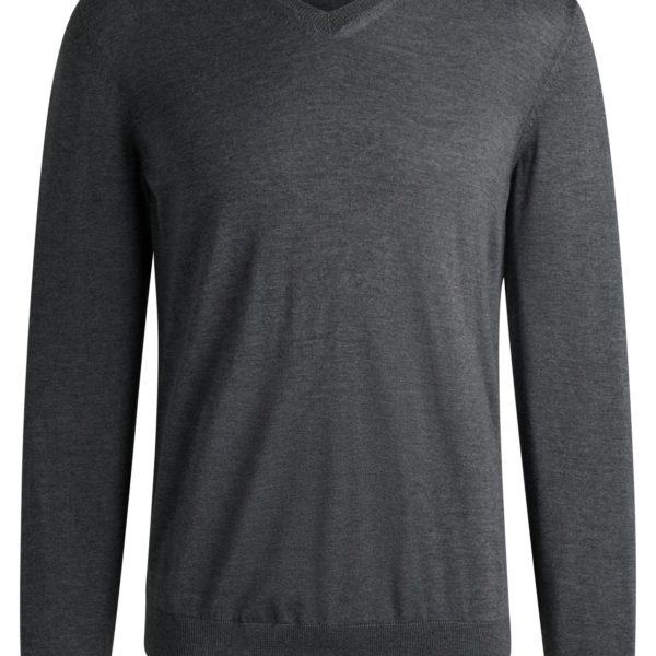 Pull en laine mérinos avec col V – Hugo Boss