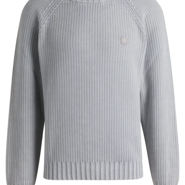 Pull en maille côtelée de coton avec badge logoté – Hugo Boss