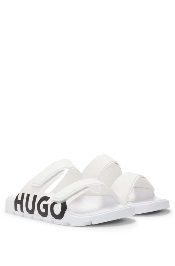 Hugo Boss Sandales à logo avec deux brides auto-adhésives