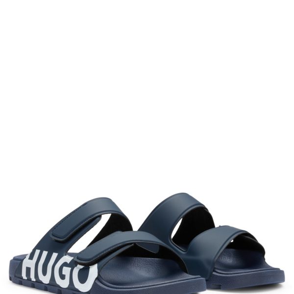 Hugo Boss Sandales à logo avec deux brides auto-adhésives