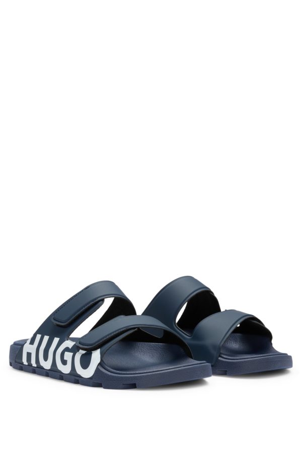 Hugo Boss Sandales à logo avec deux brides auto-adhésives