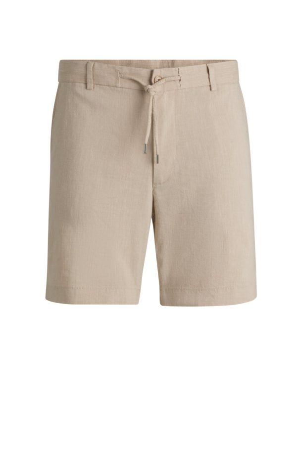 Hugo Boss Short Regular en lin mélangé avec cordon de serrage