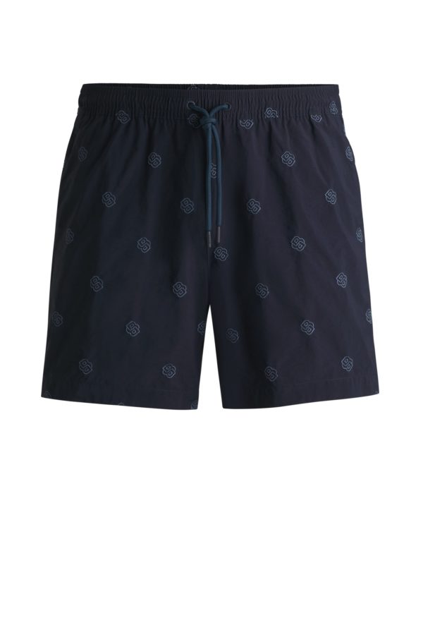 Hugo Boss Short de bain en tissu à séchage rapide avec monogrammes Double B