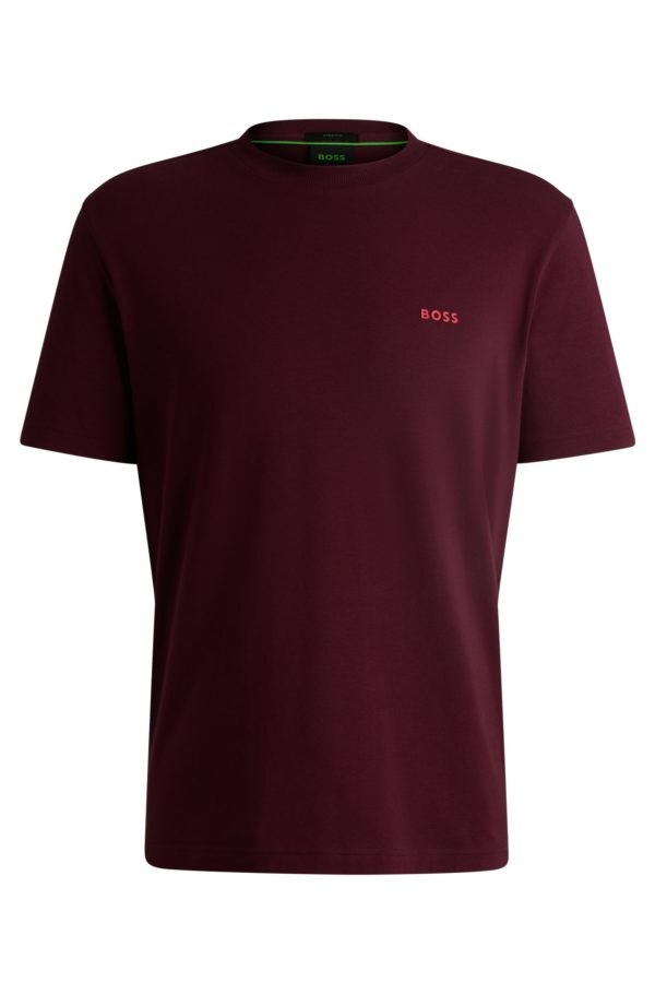Hugo Boss T-shirt Regular en coton stretch avec logo contrastant