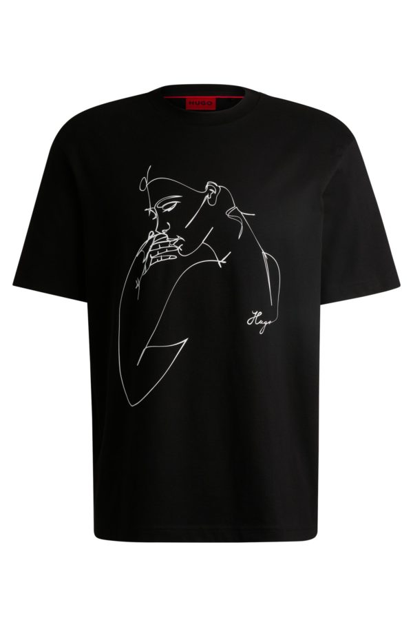 Hugo Boss T-shirt Relaxed en jersey de coton à devant imprimé