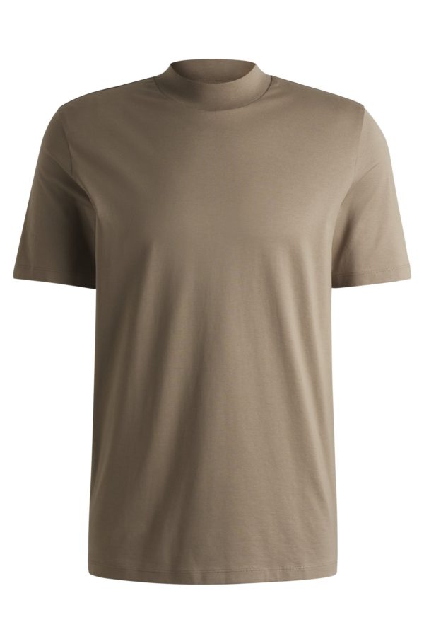 Hugo Boss T-shirt Slim en coton stretch avec col mao