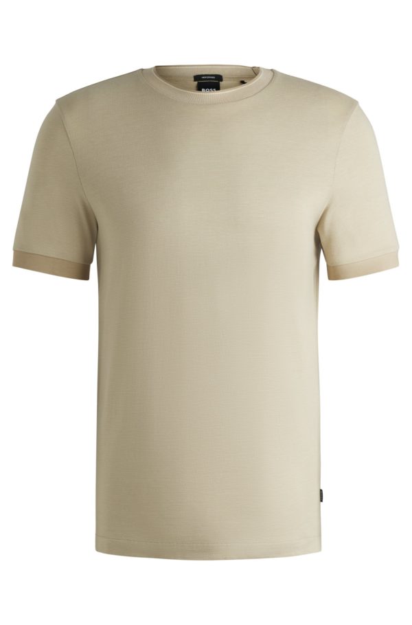 Hugo Boss T-shirt Slim en coton structuré à col contrastant