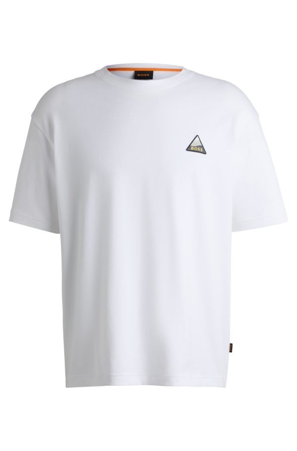 Hugo Boss T-shirt décontractée en coton avec patch logoté