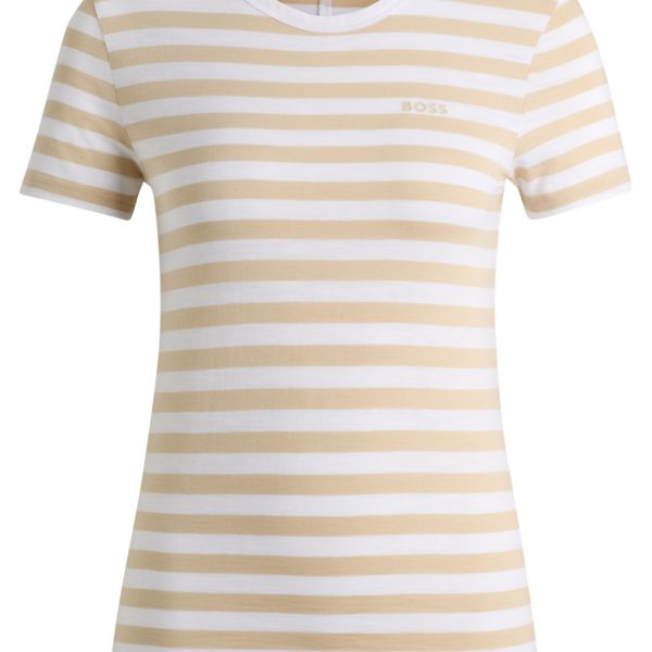 Hugo Boss T-shirt en coton flammé à rayures