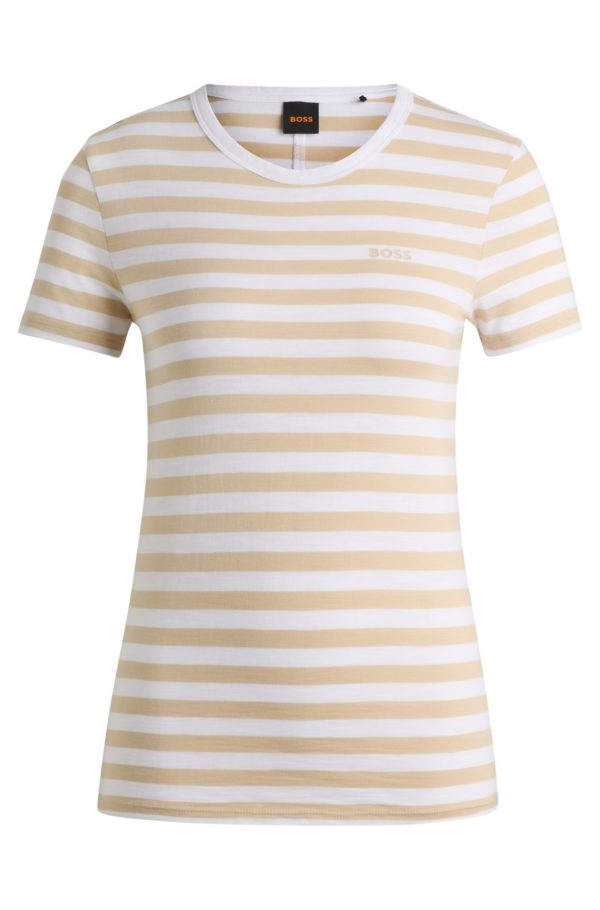 Hugo Boss T-shirt en coton flammé à rayures