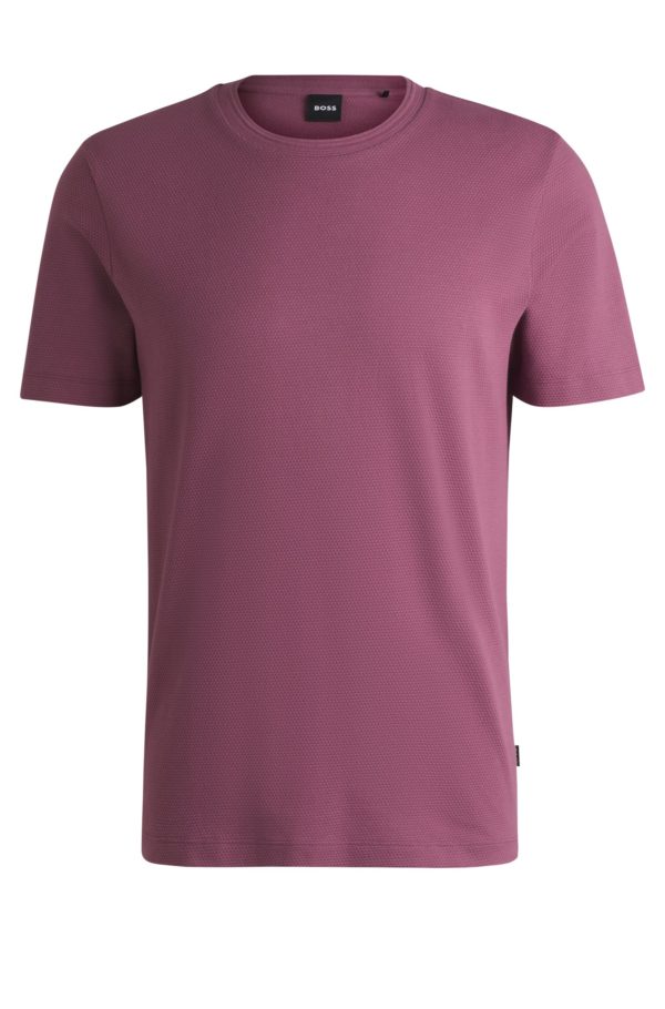 Hugo Boss T-shirt en coton mélangé à la structure jacquard effet bulle