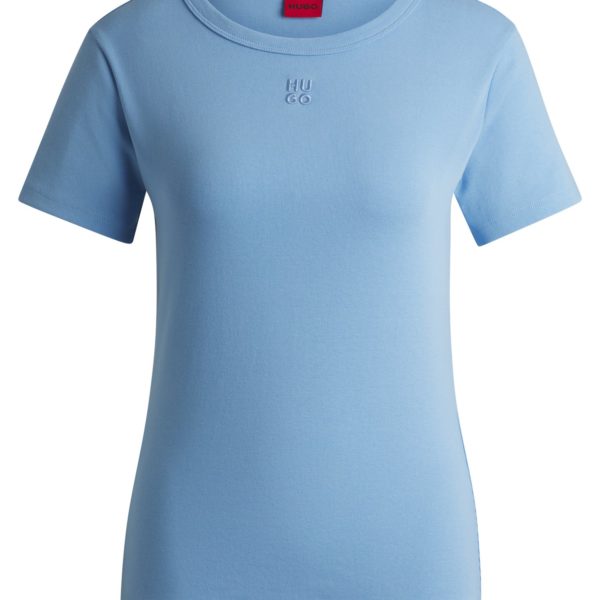 Hugo Boss T-shirt en coton mélangé à logo revisité brodé