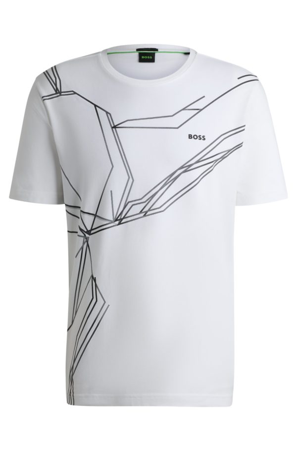 Hugo Boss T-shirt en coton stretch à imprimé dégradé
