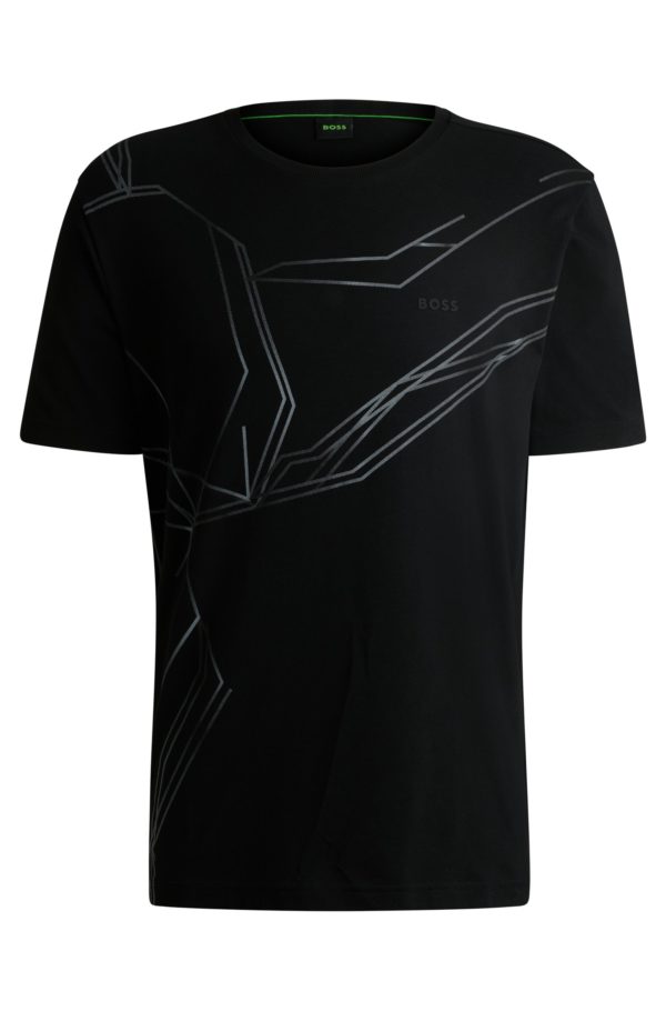 Hugo Boss T-shirt en coton stretch à imprimé dégradé
